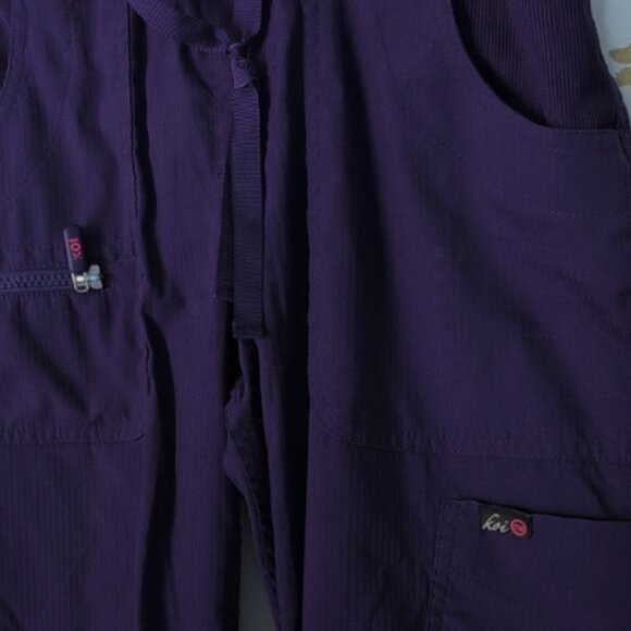 koi Lite Peace Women's 6-Pocket Stretch Scrub Pants - Dark Purple/ Grape - Picture 2 of 4